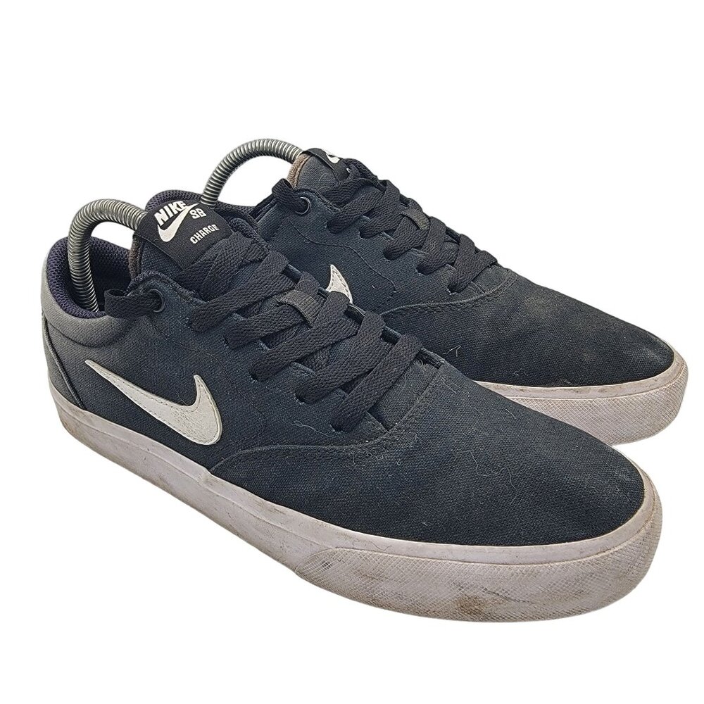 Nike SB Charge Canvas Mens Size 8 Black White Sneakers Shoes Skate CD6279-002